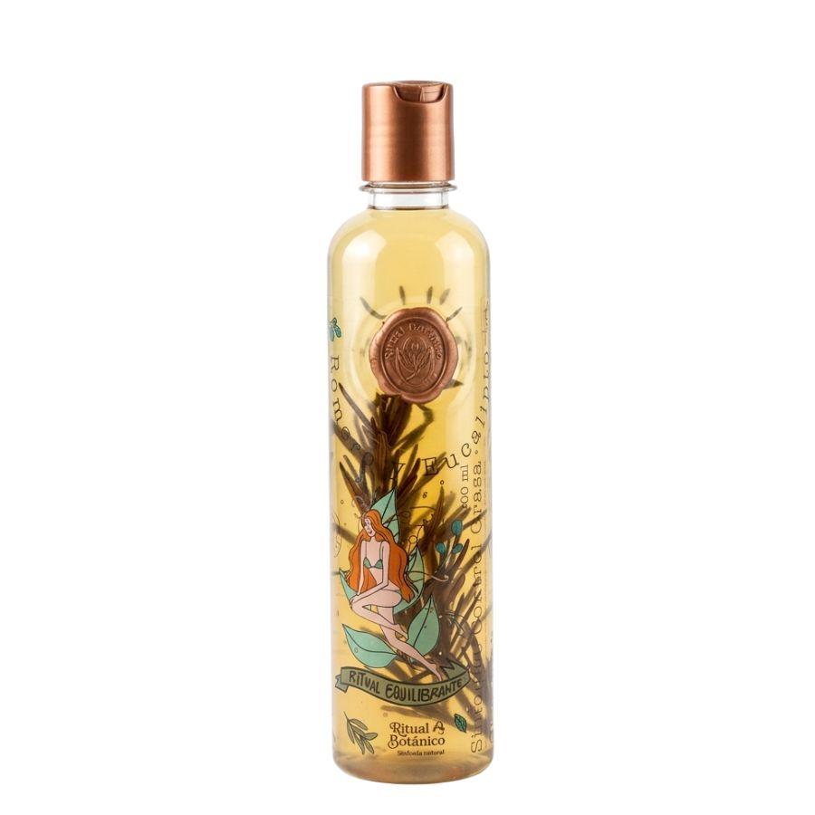 tarro de Shampoo Control Grasa 400ml con un romero dentro, ritual botanico