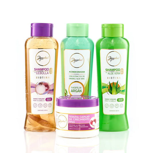 kit anyeluz cabello graso crecimiento capilar shampoo cebolla aloe vera
